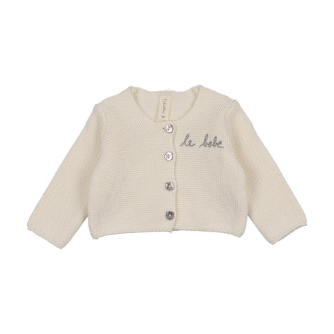 Lilette Le Bebe Knit Cardigan - Cream Blue