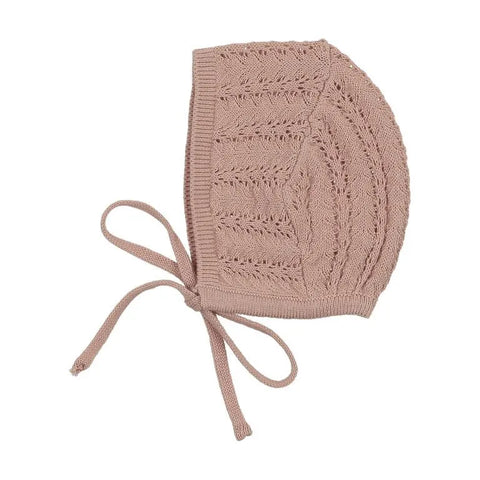 Lilette Crochet Knit Bonnet CKB - Dusty Pink