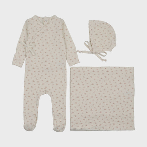 Lilette Printed Wrapover Blanket PWFL - Cream Pink