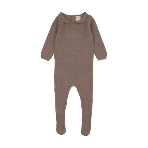 Analogie Knit Embroidered Footie Set Misty Oat Heath