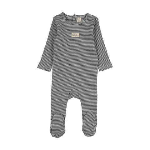 Lilette Striped Bebe Footie - Off Navy