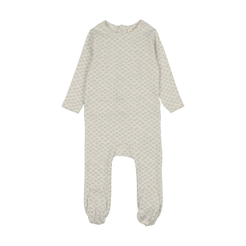 Lilette Mini Flora Print Footie - Cream Blue