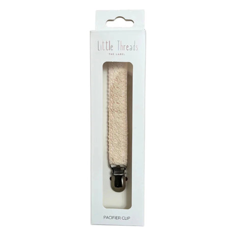 Little Threads Pacifier Clip - Crochet Ribbon Pink