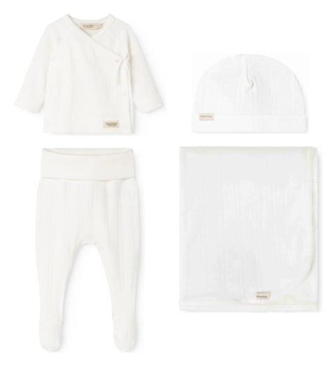 Marmar Pointelle Bris Outfit & Blanket Set 264-182 - Gentle White