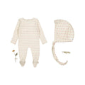 Lovely Littles Mia Pink footie with matching bonnet