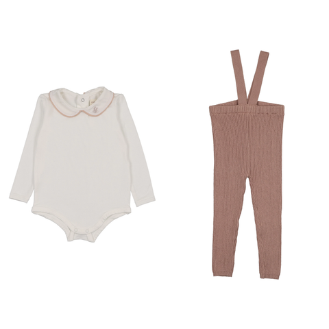 Analogie Knit Overall & Peter Pan Onesie Set/Avail Sizes 12M-2T/AF26R609SET