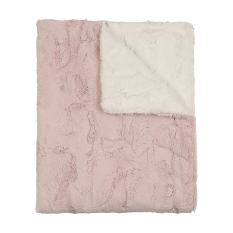 Peluche Lux Fur Blanket - Rose & Natural