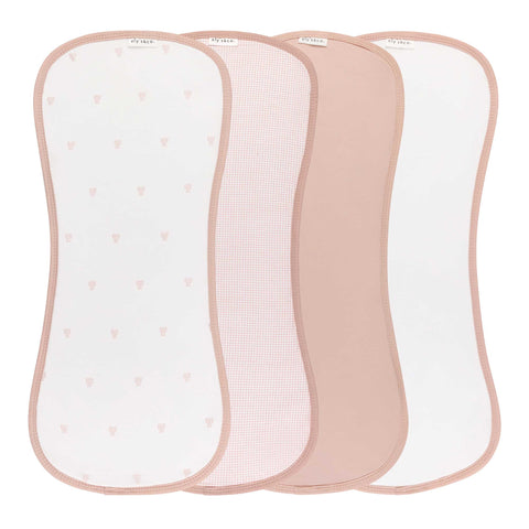 Ely's & Co. Burp Cloths Cotton 4Pk - Pink Gingham Bear
