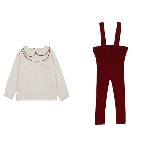 Analogie Girls Embroidered Shirt & Suspender legging Set/Avail Sizes 12M-3T/AF26T712-K,SLG
