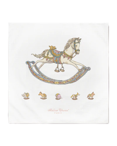 Atelier Choux Carre Swaddle - Rocking Horse