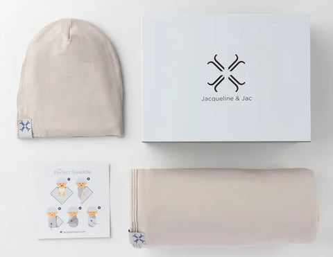Jacqueline and Jac Blanket & Beanie Set - Sand