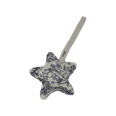 Baby O Toile Mini Plushie - Navy Star