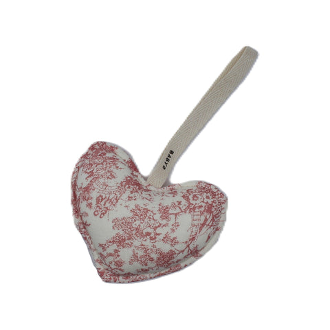 Baby O Toile Mini Plushie - Red Heart