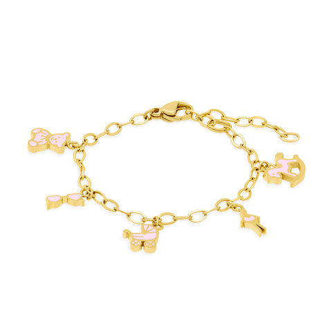 Vincor Baby Charms Hanging Bracelet - Pink