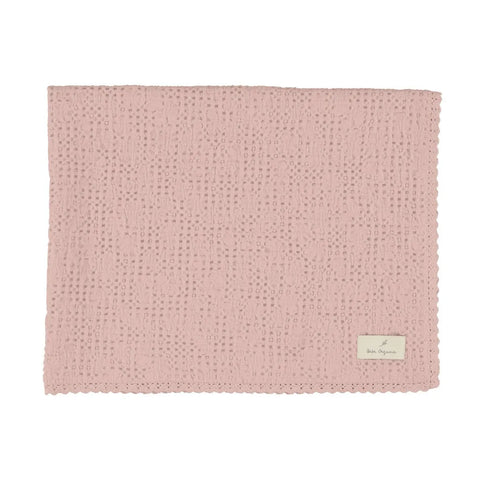 Bebe Organic Flat Waffle Blanket - Dusty Rose