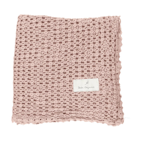 Bebe Organic Signature Waffle Blanket - Blush