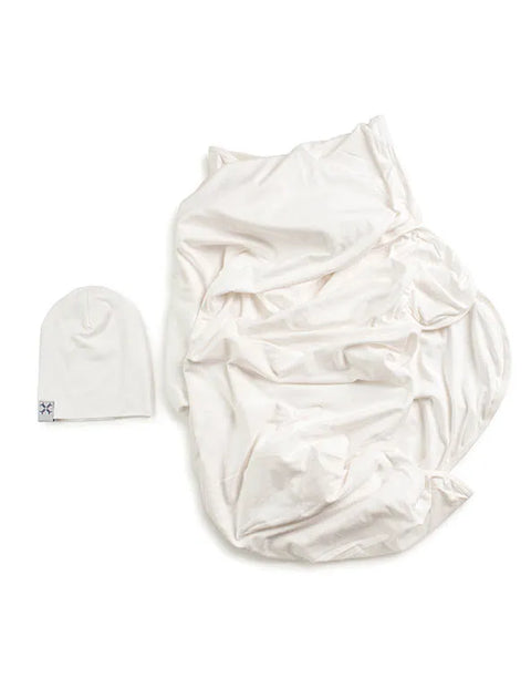 Jacqueline and Jac Blanket & Beanie Set - Natural White